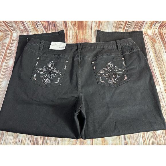 NEW CJ Banks BARELY BOOT Cut Sz 24 WP Black High Rise Jeans Denim Pants 44x28.5 - Picture 5 of 13